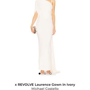 Michael Costello One Shoulder Ivory Dress